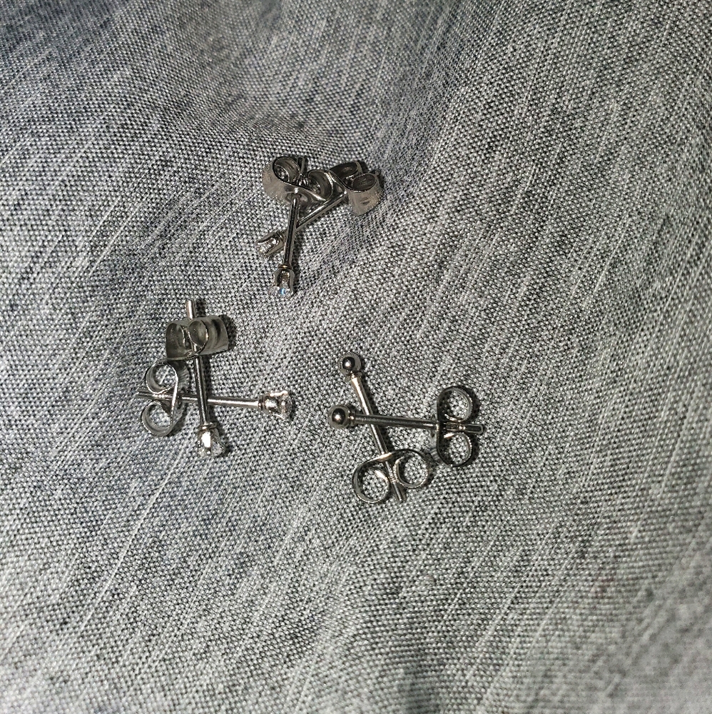 Surgical Steel Studs, 3 pairs
